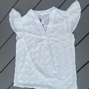 Chic White Flutter Sleeve Blouse